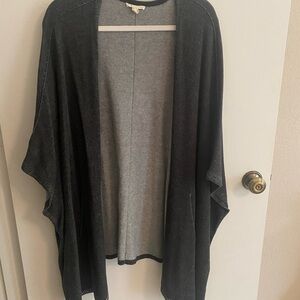 Eileen Fisher Charcoal and Light Gray Poncho